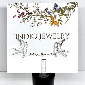 New Indio Jewelry Silver Plated Bird Stud Hypoallergenic Earrings #E120